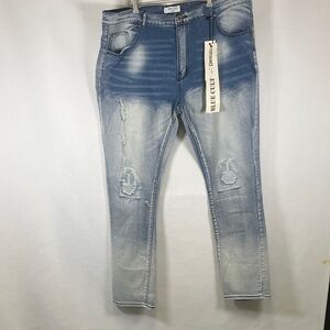 Blue Cult Ombre Distressed Jeans Men's 42 Light Wash Denim Trendy Acid Washed